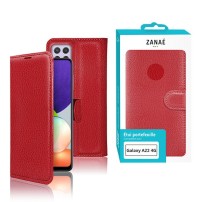 Etui Portefeuille Zanae Rouge pour Samsung Galaxy A22 et M22