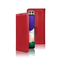 Etui Portefeuille Zanae rouge avec position stand pour Galaxy A22 5G