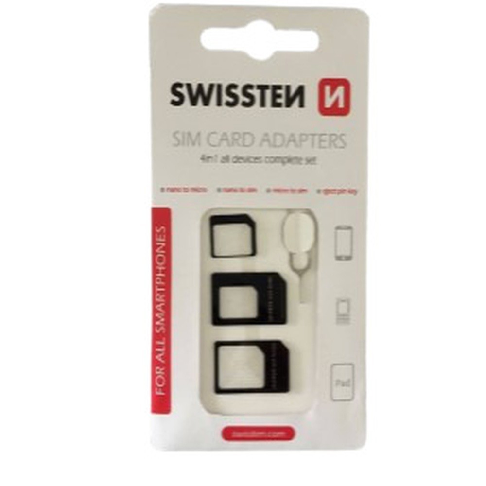 Adaptateur SIM Swissten 4 en 1 noir