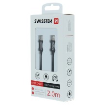 Câble textile USB-C vers Lightning 2m noir