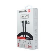 Câble Swissten Arcade Noir avec connecteurs USB et Micro USB