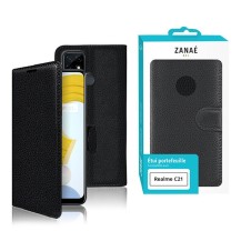 Etui Portefeuille Zanae pour Realme C21 en noir