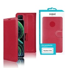 Etui Portefeuille Zanae rouge pour Realme 8 5G avec fonctionnalités pratiques