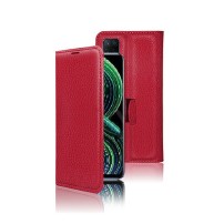 Etui Portefeuille Zanae rouge pour Realme 8 5G avec fonctionnalités pratiques