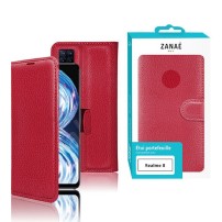 Étui Portefeuille Zanae Rouge pour Realme 8/8 Pro