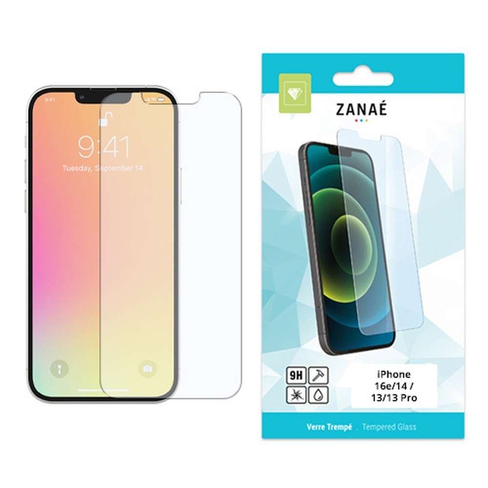 Verre trempé transparent pour iPhone 13