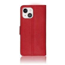 Etui Portefeuille Zanae rouge pour iPhone 13 montrant le design élégant et la fonctionnalité.