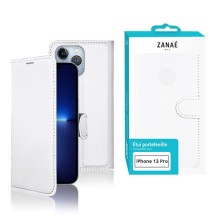 Etui portefeuille blanc pour iPhone 13 Pro