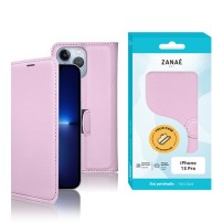 Étui portefeuille Zanae rose pour iPhone 13 Pro avec rangement cartes