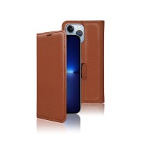 Étui Portefeuille Zanae pour iPhone 13 Pro de couleur marron