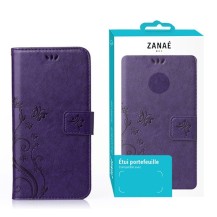 Etui portefeuille violet pour iPhone 13 Pro