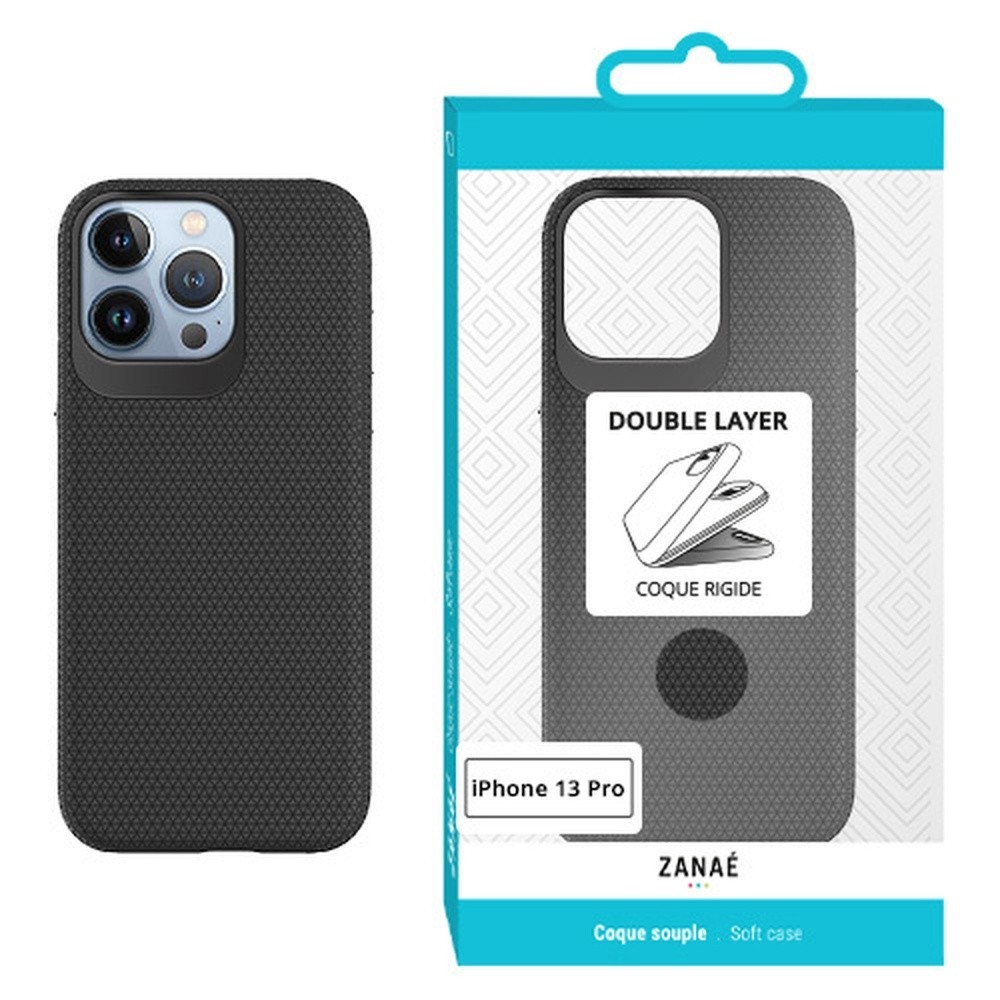 Coque Double Layer pour iPhone 13 Pro en noir