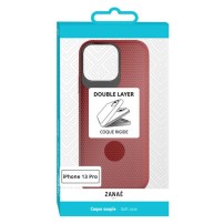 Coque Double Layer iPhone 13 Pro en rouge avec finition texturée