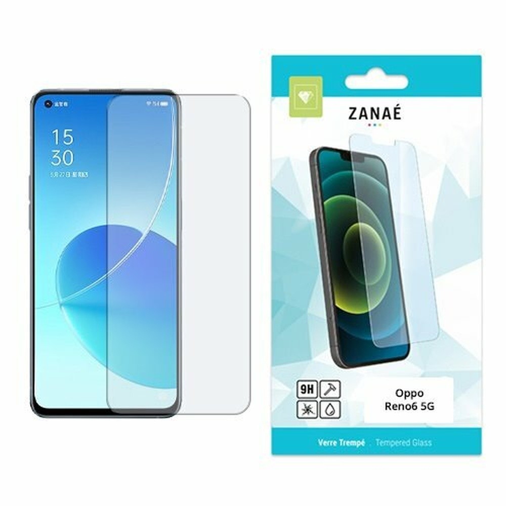 Verre trempé transparent pour Oppo Reno6 5G