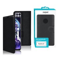 Etui Portefeuille Zanae noir pour Realme 8i