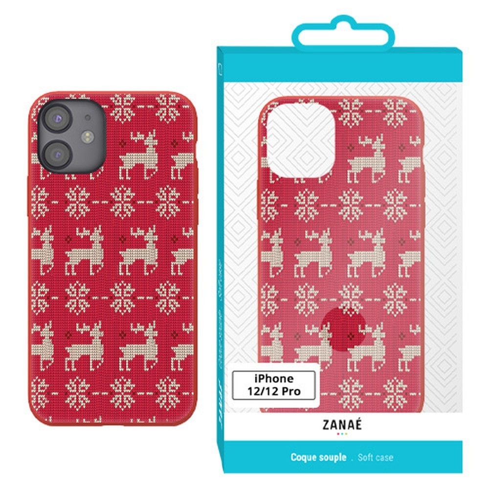Coque de Noël rouge pour iPhone 12 et 12 Pro