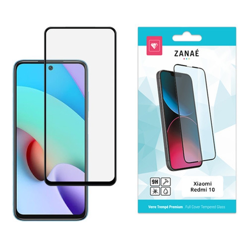 Verre trempé Full Cover noir pour Xiaomi Redmi 10
