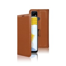 Etui Portefeuille Zanae pour Realme C21 en marron