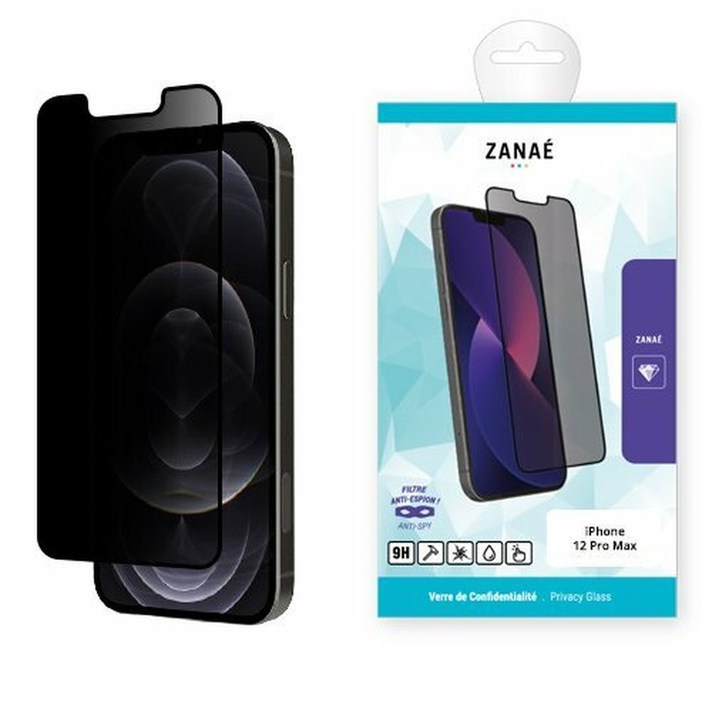 Verre trempé de confidentialité pour iPhone 12 Pro Max en noir