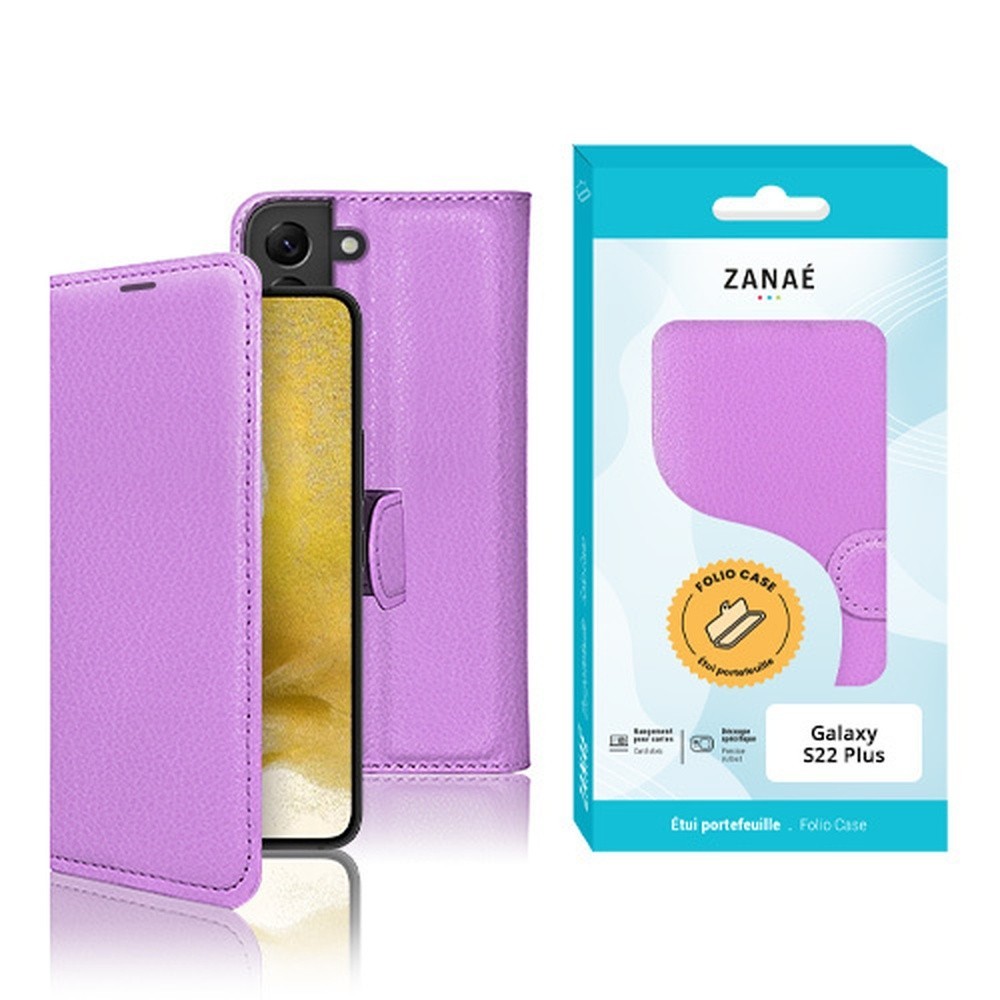 Étui Portefeuille Zanae Violet pour Samsung Galaxy S22 Plus