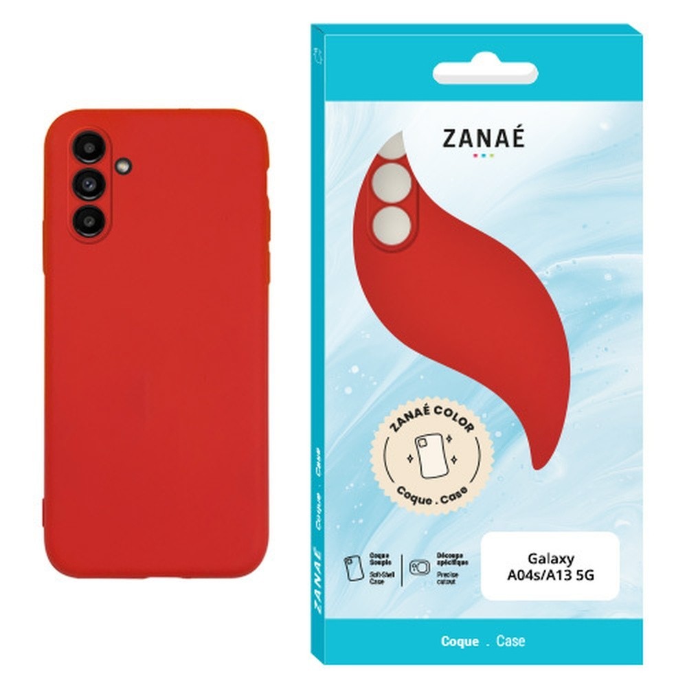 Coque rouge compatible Galaxy A04s et A13 5G avec design épuré