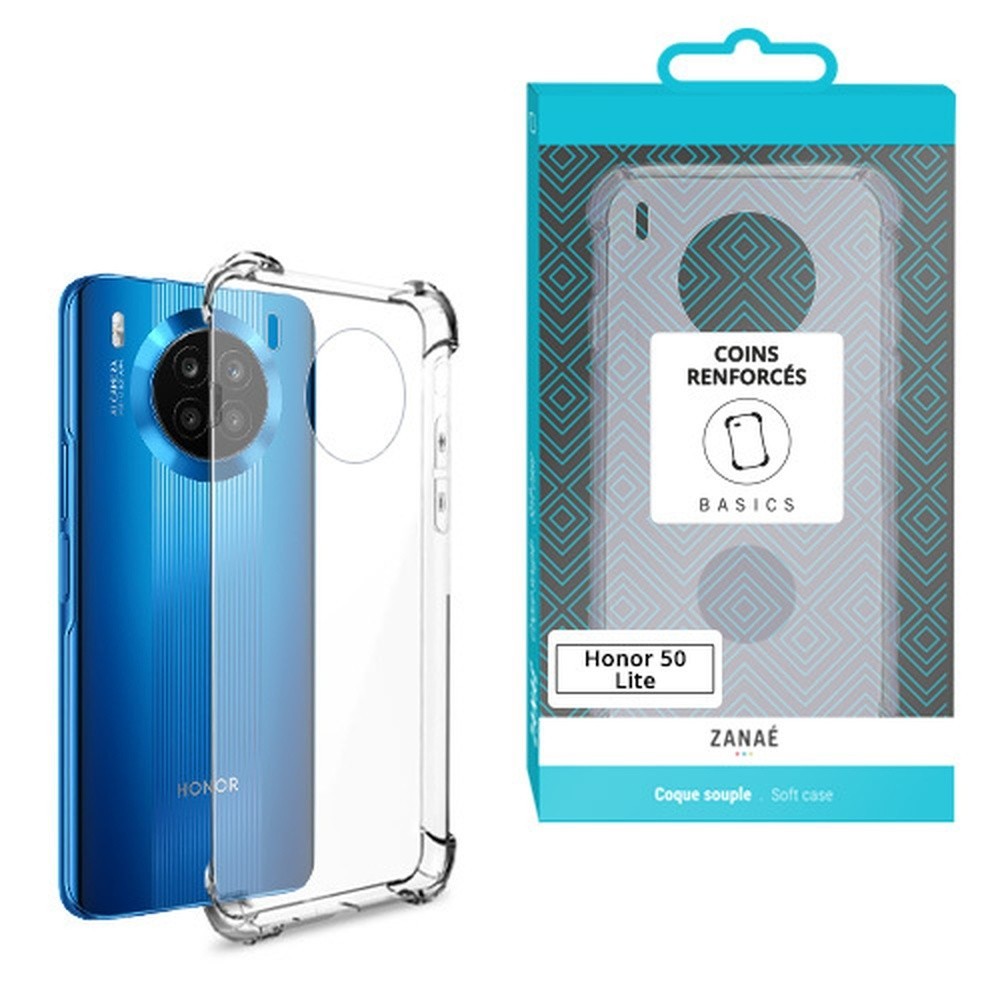 Coque silicone transparente avec coins renforcés pour Honor 50 Lite et Nova 8i