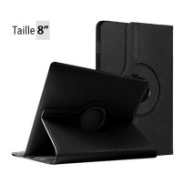 Étui rotatif universel noir pour tablette 8 pouces