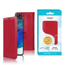 Étui portefeuille Zanae rouge pour Samsung Galaxy S21 FE 5G