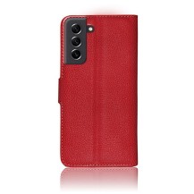 Étui portefeuille Zanae rouge pour Samsung Galaxy S21 FE 5G