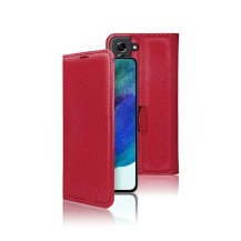 Étui portefeuille Zanae rouge pour Samsung Galaxy S21 FE 5G