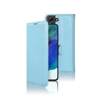 Élégant étui portefeuille Zanae bleu clair pour Samsung Galaxy S21 FE 5G