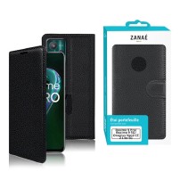Étui portefeuille noir Zanae compatible avec Realme 9 5G et 9 Pro