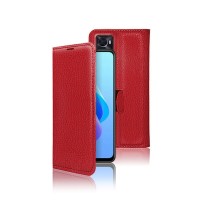 Etui Portefeuille Rouge Zanae pour Oppo A76/A36