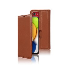 Etui Portefeuille Zanae pour Samsung Galaxy A03 en marron