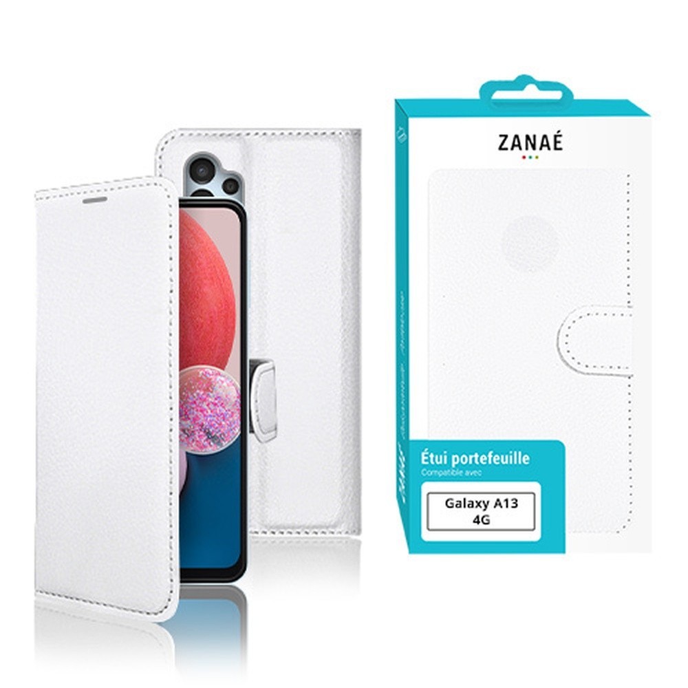 Etui Portefeuille Zanae Blanc pour Galaxy A13 4G
