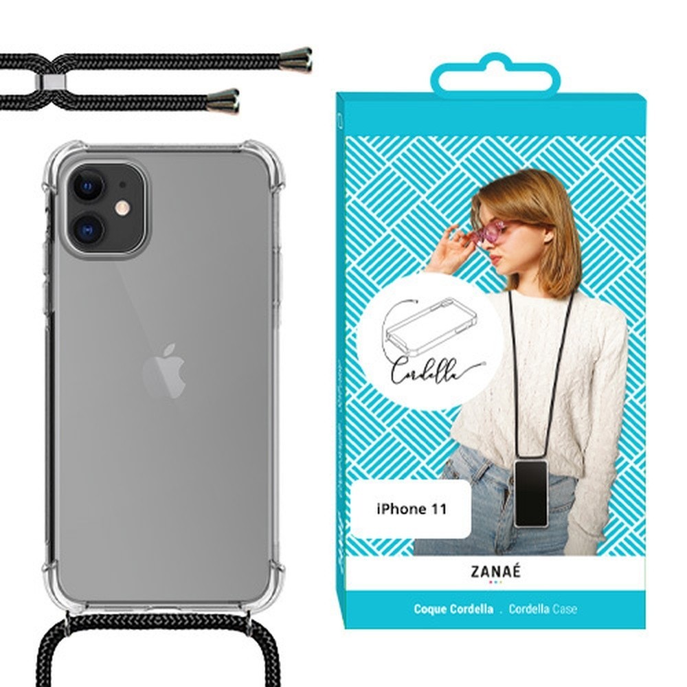 Coque transparent Cordella pour iPhone 11 avec cordon réglable