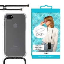 Coque Cordella transparente pour iPhone sur fond blanc