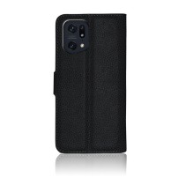 Etui portefeuille Zanae noir pour Oppo Find X5 Pro