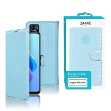 Étui portefeuille Zanae bleu clair pour Oppo A76 et A36