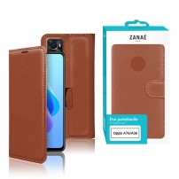 Etui Portefeuille Zanae marron pour Oppo A76 et A36