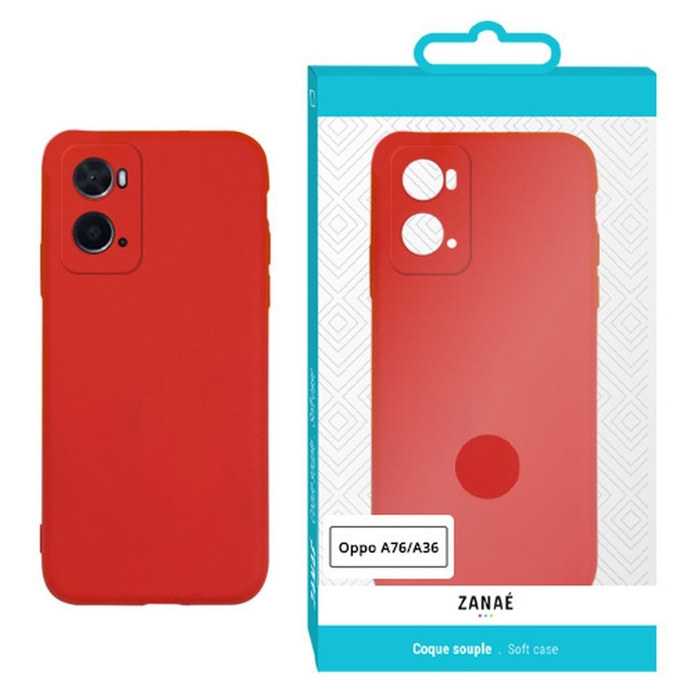 Coque Zanae Color Rouge pour Oppo A76 et A36