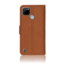 Etui portefeuille marron pour Realme C21Y et C25Y