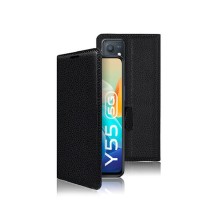 Etui Portefeuille Zanae noir pour Vivo Y55 5G