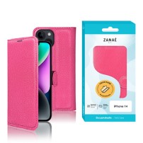 Etui Portefeuille Zanae Fushia pour iPhone 14