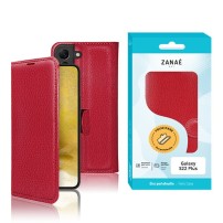 Étui Portefeuille Zanae rouge pour Samsung Galaxy S22 Plus