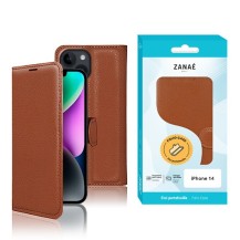 Étui Portefeuille Zanae pour iPhone 14 en marron