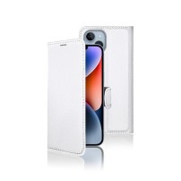 Étui portefeuille Zanae blanc pour iPhone 14 Plus.