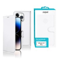 Etui blanc pour iPhone 14 Pro avec position Stand et rangement carte