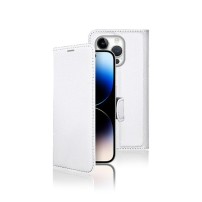 Etui blanc pour iPhone 14 Pro avec position Stand et rangement carte
