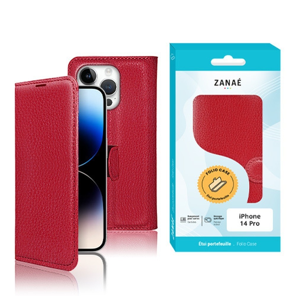 Etui rouge Zanae pour iPhone 14 Pro